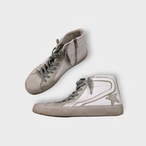 Roxanne Bone Off White High Top Sneaker ShuShop Size 8